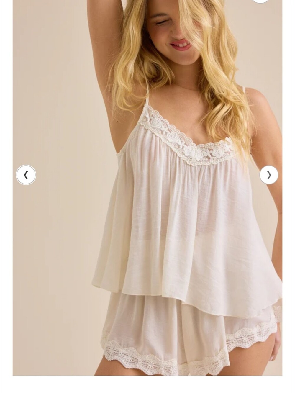 Altar'd State Cream Lace-Trim Camisole